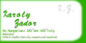 karoly zador business card